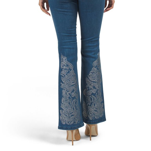 CATHERINE MALANDRINO Flare Leg Jeans Medium Wash - Picture 4 of 11